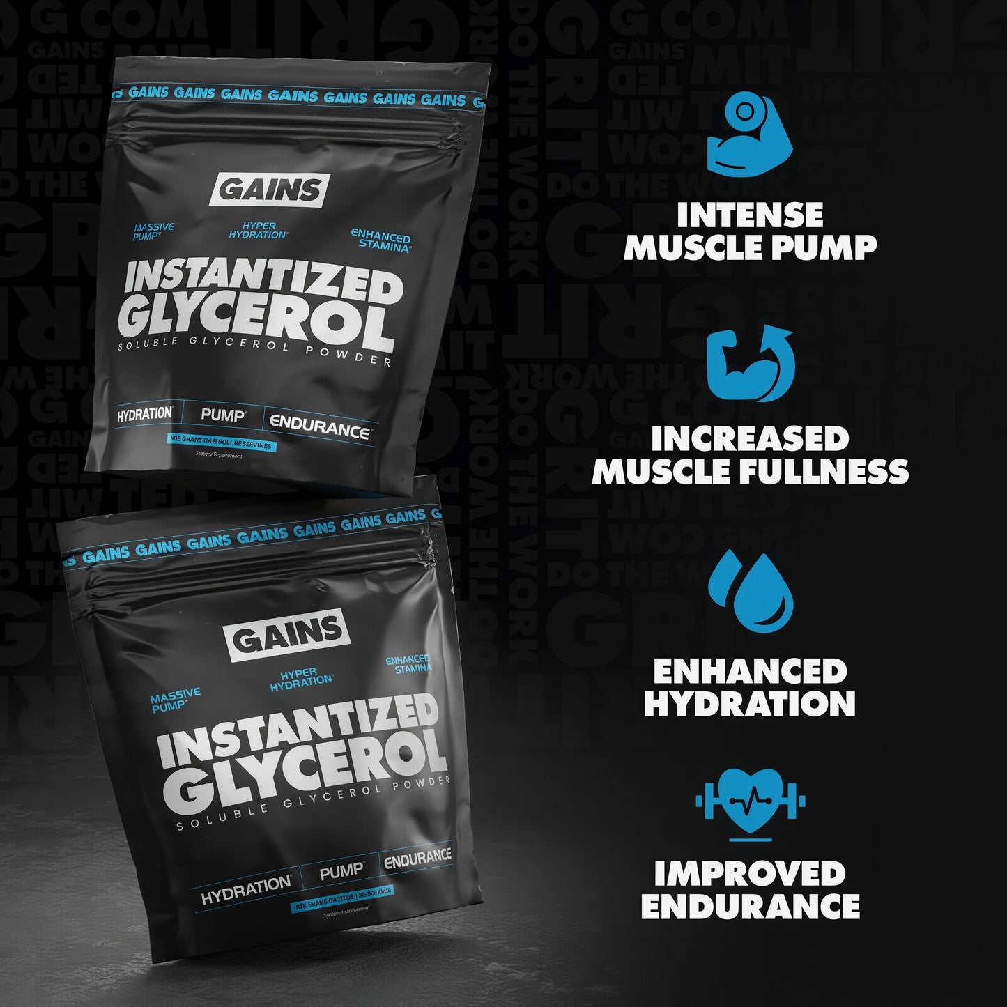 Gains Instantized Glycerol Powder 80 Servings
