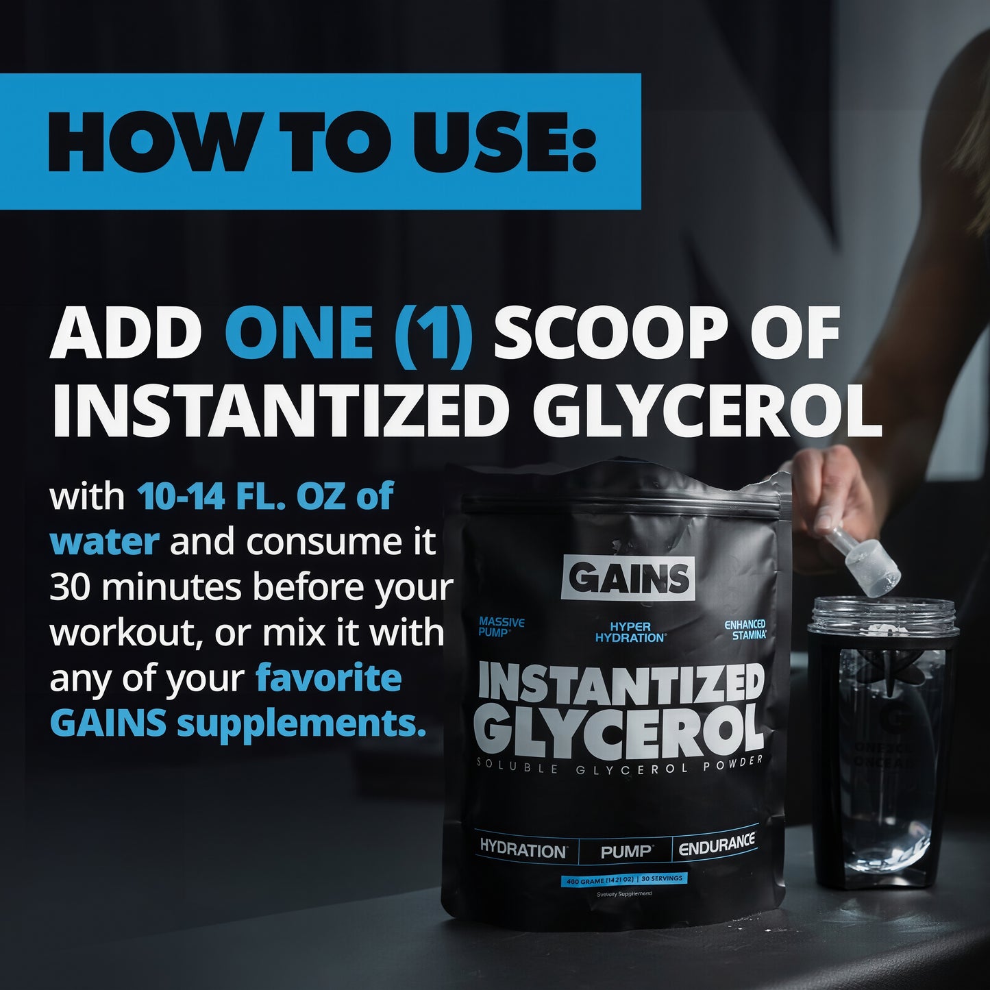Gains Instantized Glycerol Powder 80 Servings